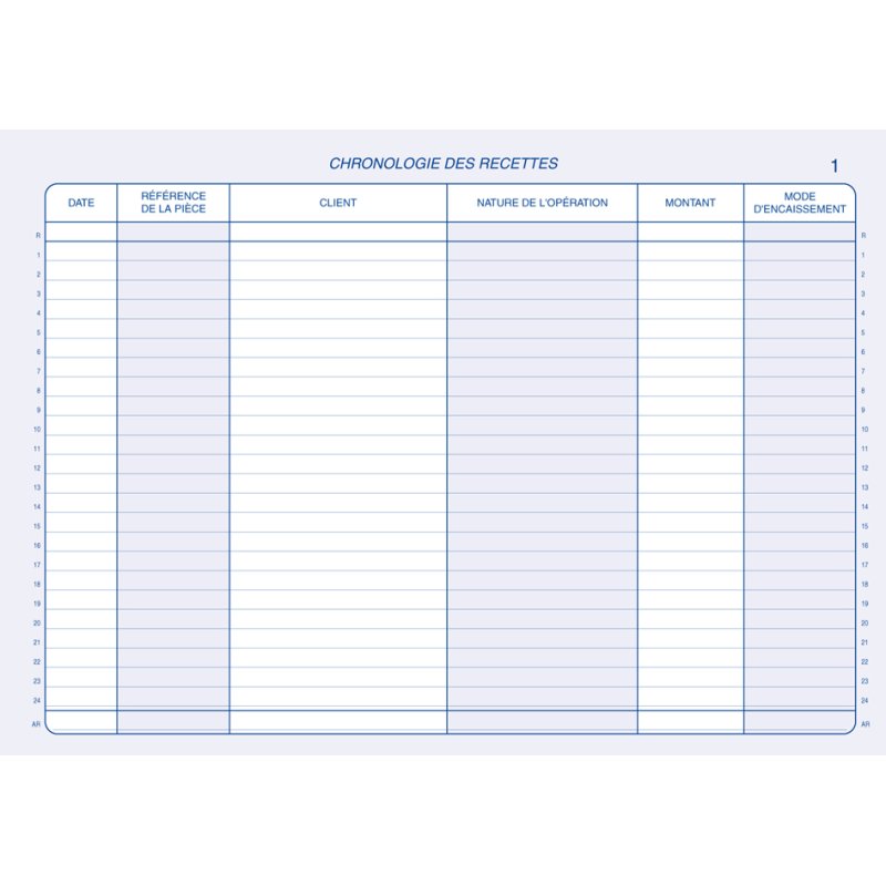 ELVE chemise de classement Recettes indépendants sans personnel, 40 feuilles, A4